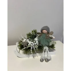 Weihnachtsschlitten mit Mädchen Weihnachtsdeko