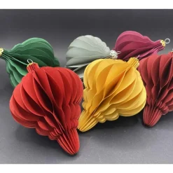 Weihnachtsschmuck aus Papier Wabenoptik Christbaumschmuck