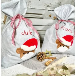 Weihnachtssäckchen Bär Bärchen Nikolaussäckchen personalisiert mit Name