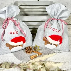 Weihnachtssäckchen Bär Bärchen Nikolaussäckchen personalisiert mit Name