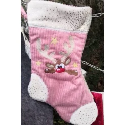 Weihnachtssocke Elch 01 - bestickt , 14x28cm