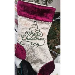 Weihnachtssocke xmas 01 - bestickt , 14x28cm