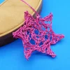 Weihnachtsstern gehäkelt, Papiergarn, pink, 6 Spitzen, Weihnachtsdeko, Advent, Dekoration, Geschenkanhänger, Baumschmuck