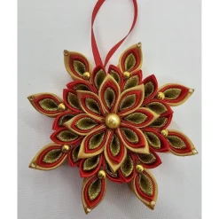 Weihnachtsstern in Gold-Rot, Durchmesser ca. 10-11 cm