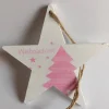 Weihnachtsstern in Pink Holzstern, Sternanhänger