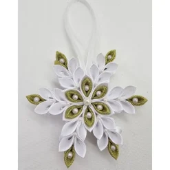 Weihnachtsstern in Weiß-Gold, Durchmesser ca. 12-13 cm