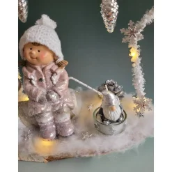Weihnachtsstern mit Mädchen in rose/silber , Sofortkauf, Geschenk, Weihnachten,Deko,UNIKAT