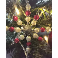 Weihnachtssterne - Adventssterne - Sternanhänger als Schmuck, auch für den Weihnachtsbaum, Gross, Rott-Weiss/ Special