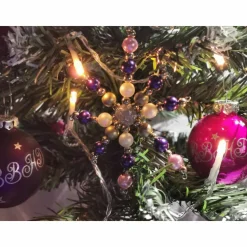 Weihnachtssterne - Adventssterne - Sternanhänger als Schmuck, auch für den Weihnachtsbaum, Gross, Lila-Weiss-Rosa-Gold