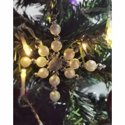 Weihnachtssterne - Adventssterne - Sternanhänger als Schmuck, auch für den Weihnachtsbaum, Klein, Crushed Weiss