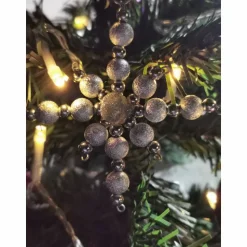 Weihnachtssterne - Adventssterne - Sternanhänger als Schmuck, auch für den Weihnachtsbaum, Klein, Crushed Silber