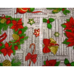 Weihnachtssterne Deko–Liedertexte, Noten Sterne, Glocken 140cm Breite Metrware nähen Stoffbeutel Tischdecke Beuteltasche