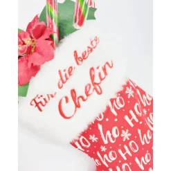 Weihnachtsstiefel Nikolaussocke mit deinem Wunschtext handmade