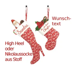 Weihnachtsstiefel Nikolaussocke mit deinem Wunschtext handmade