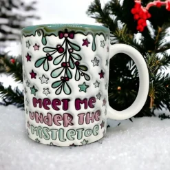 Weihnachtstasse bedruckte 3D Optik 