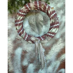 Weihnachts-Türkranz Wandkranz Engelsflügel silber Weidenkranz 30cm