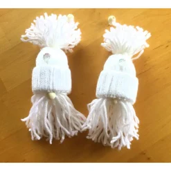 Weihnachtswichtel Gnome 2er Set in weiß handgemacht von Hobbyhaus