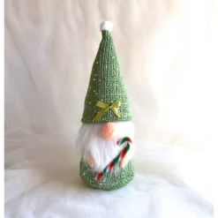 Weihnachtswichtel Nr. 1 grün-weiß aus Stoff