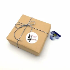 Weihnachtswichtel wünscht Happy Hohoho 12 DIY Papieraufkleber in rot mit schwarz weiß 4cm rund