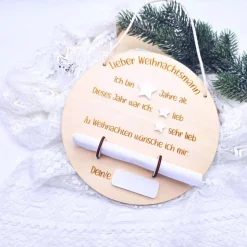 Weihnachtswunschzettel | Weihnachten Kinder | Personalisierbarer Wunschzettel aus Holz | Christkind | Weihnachtsmann