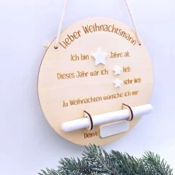 Weihnachtswunschzettel | Weihnachten Kinder | Personalisierbarer Wunschzettel aus Holz | Christkind | Weihnachtsmann