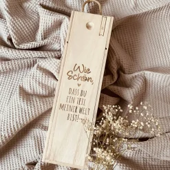 Weinbox mit Gravur | Weinkiste Geschenk individuell gestalten | Weinbox als Geburtstaggeschenk | Weinpräsent