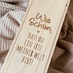 Weinbox mit Gravur | Weinkiste Geschenk individuell gestalten | Weinbox als Geburtstaggeschenk | Weinpräsent