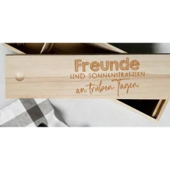 Weinkiste Freundschaft Geschenk Geburtstag Freunde
