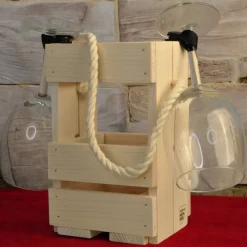 Weintasche natur, Weinträger, Geschenk, Flaschenträger,