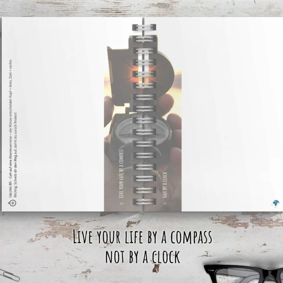 Weltreise Reisetagebuch zum selberschreiben / als Abschiedsgeschenk - DIN A5 mit interaktiven Aufgaben & Reise-Zitaten