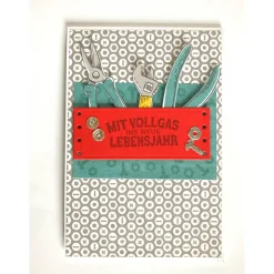 WERKBANK Aufwendig gestaltete 3D PopUp Karte Männer Frauen Geburtstag handgefertigt Jubiläum Vatertag