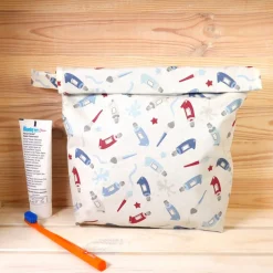 Wetbag Nasstasche Windeltasche aus Wachstuch – Beutel für Wechselkleidung, Badesachen & Kosmetik