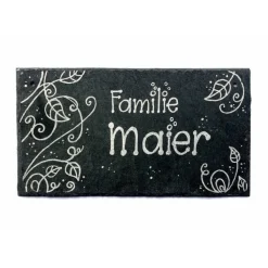 wetterfestes Schiefer Türschild für Familien personalisiert mit Name, exklusives Schieferschild, dekoratives Haustürschild - persönliches Hochzeitsgeschenk, individuelles Familiengeschenk