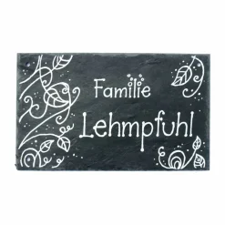 wetterfestes Schiefer Türschild für Familien personalisiert mit Name, exklusives Schieferschild, dekoratives Haustürschild - persönliches Hochzeitsgeschenk, individuelles Familiengeschenk