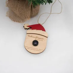 Wichtel / Elfen / Weihnachtsmann Überwachungskamera Attrappe aus Holz mit farbigen Akzenten