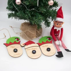 Wichtel / Elfen / Weihnachtsmann Überwachungskamera Attrappe aus Holz mit farbigen Akzenten