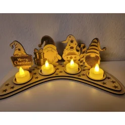 Wichtel Advendsdeko für 4 Teelichter, Weihnachten,Geschenk,Deko,Mitbringsel