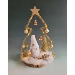 Wichtel auf Ski mit Tannenbaum mit Timer,Deko,Weihnachten,Geschenk,Advent,Sofortkauf,Unikat