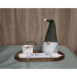 Wichtel Deko-Set „Du bist mir wichtelig“ – handgemachtes Weihnachtsgeschenk aus Stoff & Gips