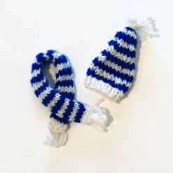Wichtel Mütze und Schal blau