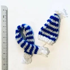 Wichtel Mütze und Schal blau