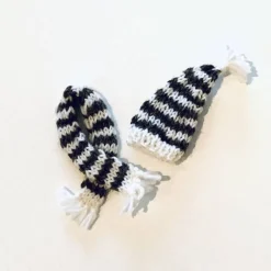 Wichtel Mütze und Schal braun