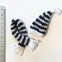 Wichtel Mütze und Schal braun