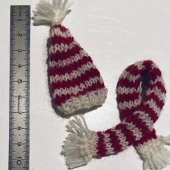 Wichtel Mütze und Schal rot