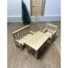 Wichtel Sitzecke Bank Stuhl und Tisch Miniatur aus Holz für Tomte Nisse