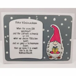 Wichtelkarte Weihnachten Grußkarte witzig lustig hellgrau bunt