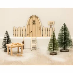 Wichteltür / Elfentür / Nissedor mit Namensschild Weihnachten Personalisiert aus Holz / Adventszeit