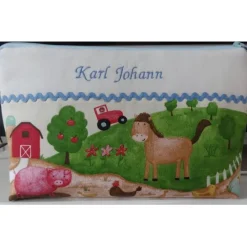 Wickeltasche 'Bauernhof' individualisierbar, Geschenk Geburt, Taufe