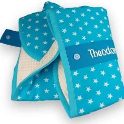 Wickelunterlage Pink Blau Sterne für Unterwegs Reise mit Name - Personalisierte Wickelunterlage waschbar saugstark