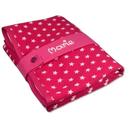 Wickelunterlage Pink Blau Sterne für Unterwegs Reise mit Name - Personalisierte Wickelunterlage waschbar saugstark